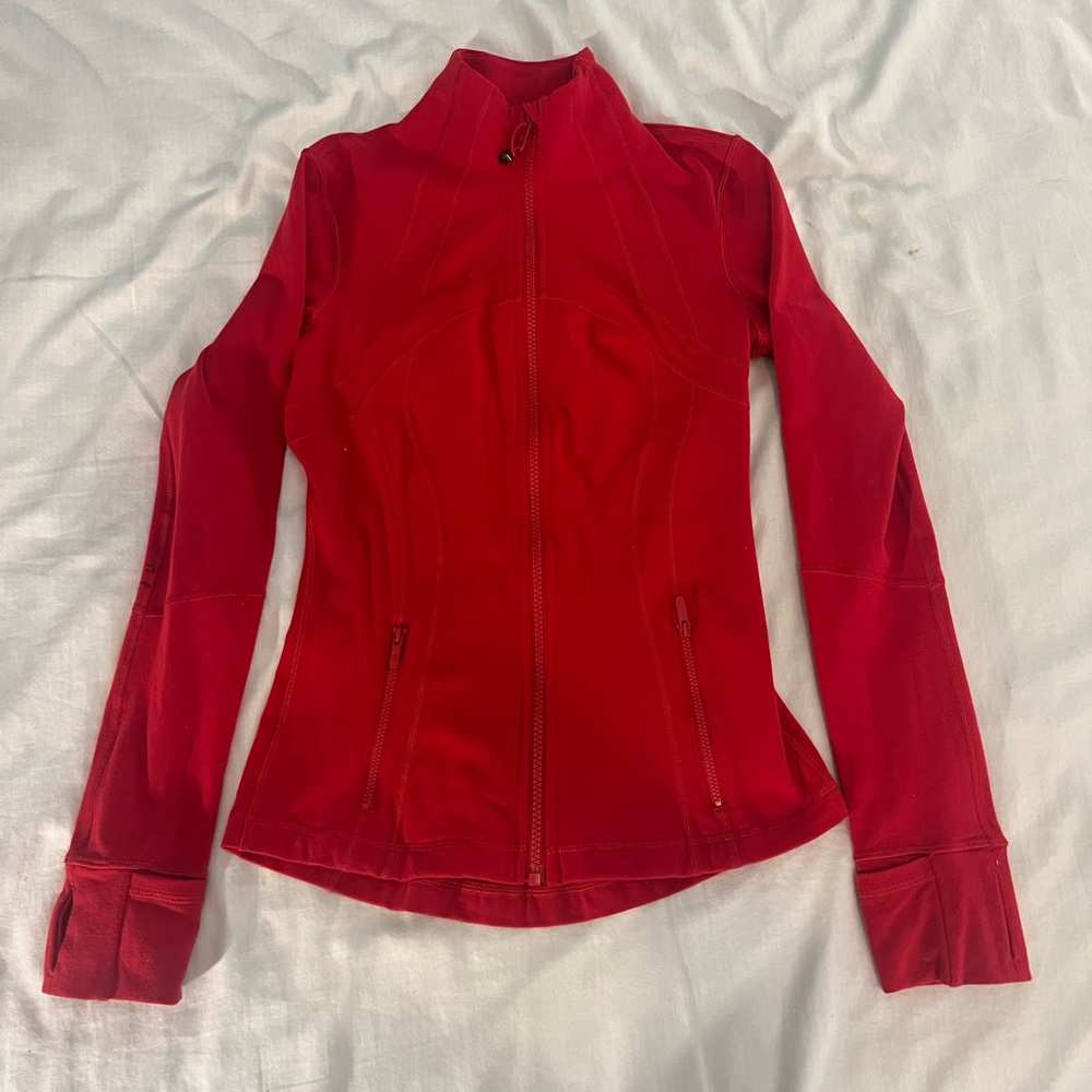 Red Lululemon Athletic Zip Up.  size: 4